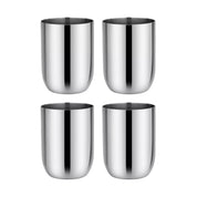 Four stainless steel classic or silver 12 ounce cups, set of 4, for kids
